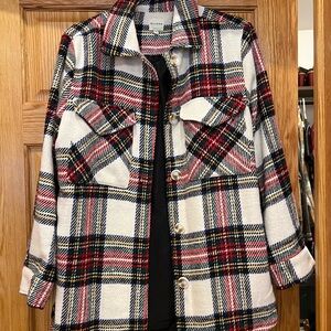 Ellison Ivory Plaid Jacket with Red & Navy Accents